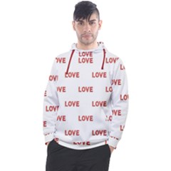 Flower Decorated Love Text Motif Print Pattern Men s Pullover Hoodie by dflcprintsclothing