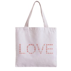 Love Zipper Grocery Tote Bag by grafikamaria