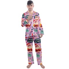 Merry Exmas Merry Exmas Men s Long Sleeve Satin Pajamas Set by designsbymallika