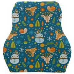 Snowman Deer Snowman Deer Car Seat Velour Cushion  by designsbymallika