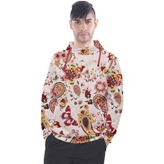 Red Floral Baatik Print Red Floral Baatik Print Men s Pullover Hoodie by designsbymallika