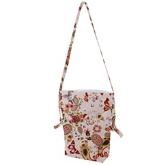 Red Floral Baatik Print Red Floral Baatik Print Folding Shoulder Bag