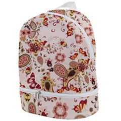 Red Floral Baatik Print Red Floral Baatik Print Zip Bottom Backpack