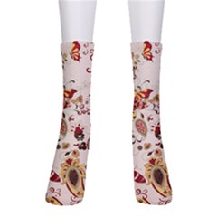 Red Floral Baatik Print Red Floral Baatik Print Men s Crew Socks