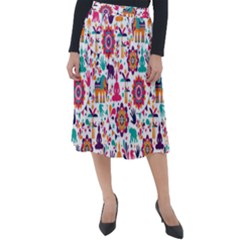 Indian Love Classic Velour Midi Skirt  by designsbymallika