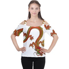 Dragon Art Glass Metalizer China Cutout Shoulder Tee