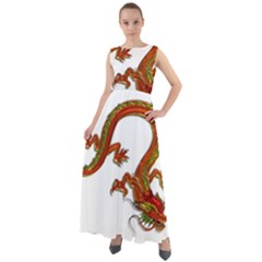 Dragon Art Glass Metalizer China Chiffon Mesh Boho Maxi Dress