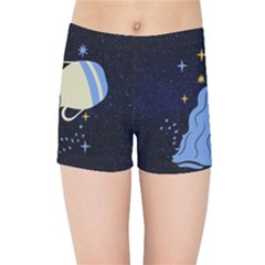 Aquarius Horoscope Astrology Zodiac Kids  Sports Shorts by Mariart