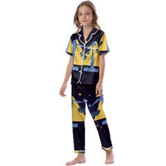 Horoscope Libra Astrology Zodiac Kids  Satin Short Sleeve Pajamas Set
