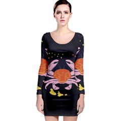 Zodiac Cancer Horoscope Astrology Symbol Long Sleeve Bodycon Dress by Alisyart