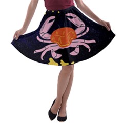 Zodiac Cancer Horoscope Astrology Symbol A-line Skater Skirt