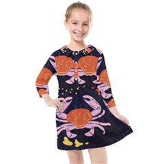 Zodiac Cancer Horoscope Astrology Symbol Kids  Quarter Sleeve Shirt Dress by Alisyart