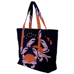 Zodiac Cancer Horoscope Astrology Symbol Zip Up Canvas Bag by Alisyart