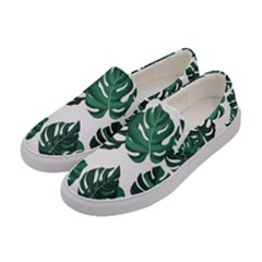 Illustrations Monstera Leafes Women s Canvas Slip Ons