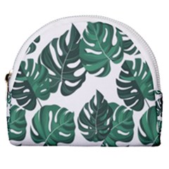Illustrations Monstera Leafes Horseshoe Style Canvas Pouch by Alisyart