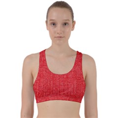 Red Denim Design  Back Weave Sports Bra