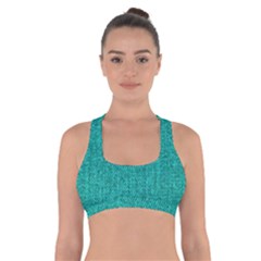 Green Denim Cross Back Sports Bra by ArtsyWishy