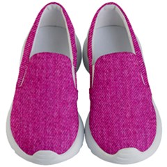 Pink Denim Design  Kids Lightweight Slip Ons by ArtsyWishy