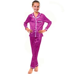 Pink Denim Design  Kid s Satin Long Sleeve Pajamas Set