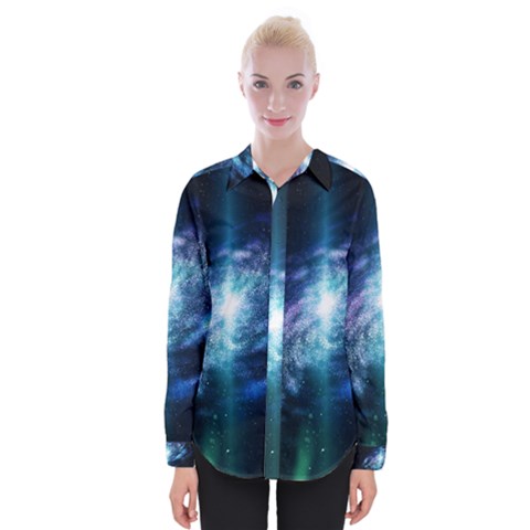 The Galaxy Womens Long Sleeve Shirt by ArtsyWishy