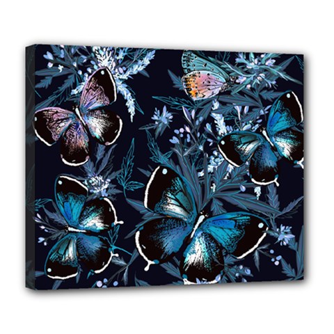 Beautiful Blue Butterflies  Deluxe Canvas 24  X 20  (stretched) by ArtsyWishy