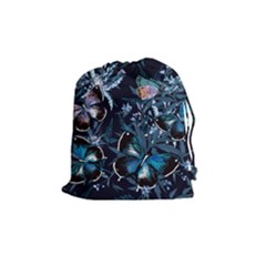 Beautiful Blue Butterflies  Drawstring Pouch (medium) by ArtsyWishy