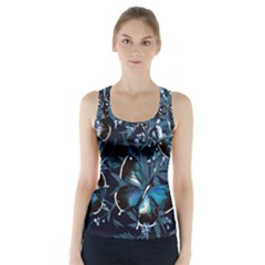 Beautiful Blue Butterflies  Racer Back Sports Top by ArtsyWishy