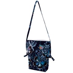 Beautiful Blue Butterflies  Folding Shoulder Bag by ArtsyWishy