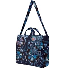 Beautiful Blue Butterflies  Square Shoulder Tote Bag by ArtsyWishy