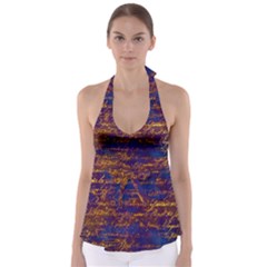 Majestic Purple And Gold Design Babydoll Tankini Top by ArtsyWishy