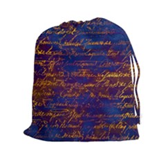 Majestic Purple And Gold Design Drawstring Pouch (2xl) by ArtsyWishy