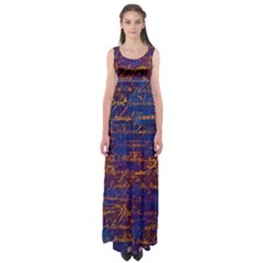 Majestic Purple And Gold Design Empire Waist Maxi Dress by ArtsyWishy