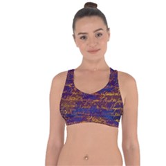 Majestic Purple And Gold Design Cross String Back Sports Bra by ArtsyWishy