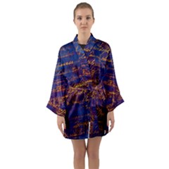 Majestic Purple And Gold Design Long Sleeve Satin Kimono by ArtsyWishy