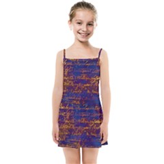 Majestic Purple And Gold Design Kids  Summer Sun Dress by ArtsyWishy