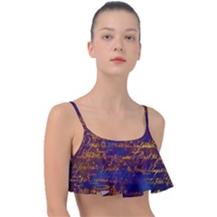 Majestic Purple And Gold Design Frill Bikini Top by ArtsyWishy