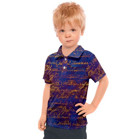Majestic Purple And Gold Design Kids  Polo Tee by ArtsyWishy