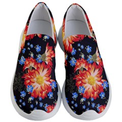 Orange And Blue Chamomiles Design Women s Lightweight Slip Ons by ArtsyWishy