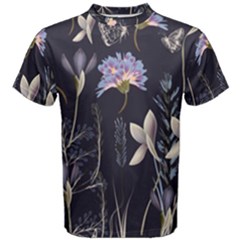 Butterflies and Flowers Painting Men s Cotton Tee