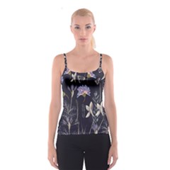 Butterflies and Flowers Painting Spaghetti Strap Top