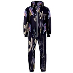 Butterflies and Flowers Painting Hooded Jumpsuit (Men) 