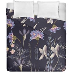 Butterflies and Flowers Painting Duvet Cover Double Side (California King Size)