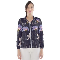 Butterflies and Flowers Painting Women s Windbreaker