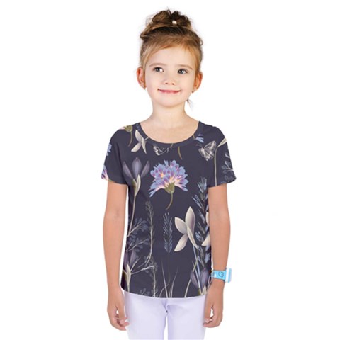 Butterflies And Flowers Painting Kids  One Piece Tee by ArtsyWishy