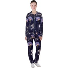 Butterflies and Flowers Painting Casual Jacket and Pants Set