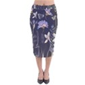 Butterflies and Flowers Painting Velvet Midi Pencil Skirt View1