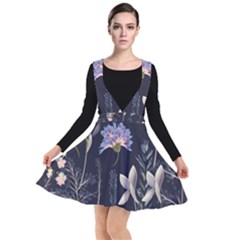 Butterflies and Flowers Painting Plunge Pinafore Dress