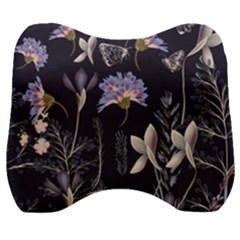 Butterflies and Flowers Painting Velour Head Support Cushion