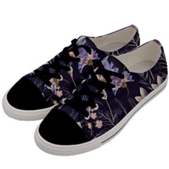 Butterflies And Flowers Painting Men s Low Top Canvas Sneakers by ArtsyWishy