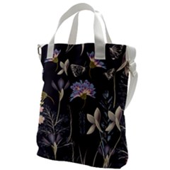 Butterflies and Flowers Painting Canvas Messenger Bag